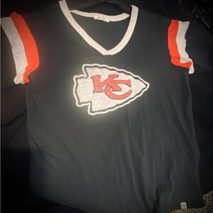 Womens Black and Red KC Chiefs Shirt